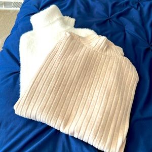 Soft turtleneck sweaters, still cozy for blustery spring days. Never worn
